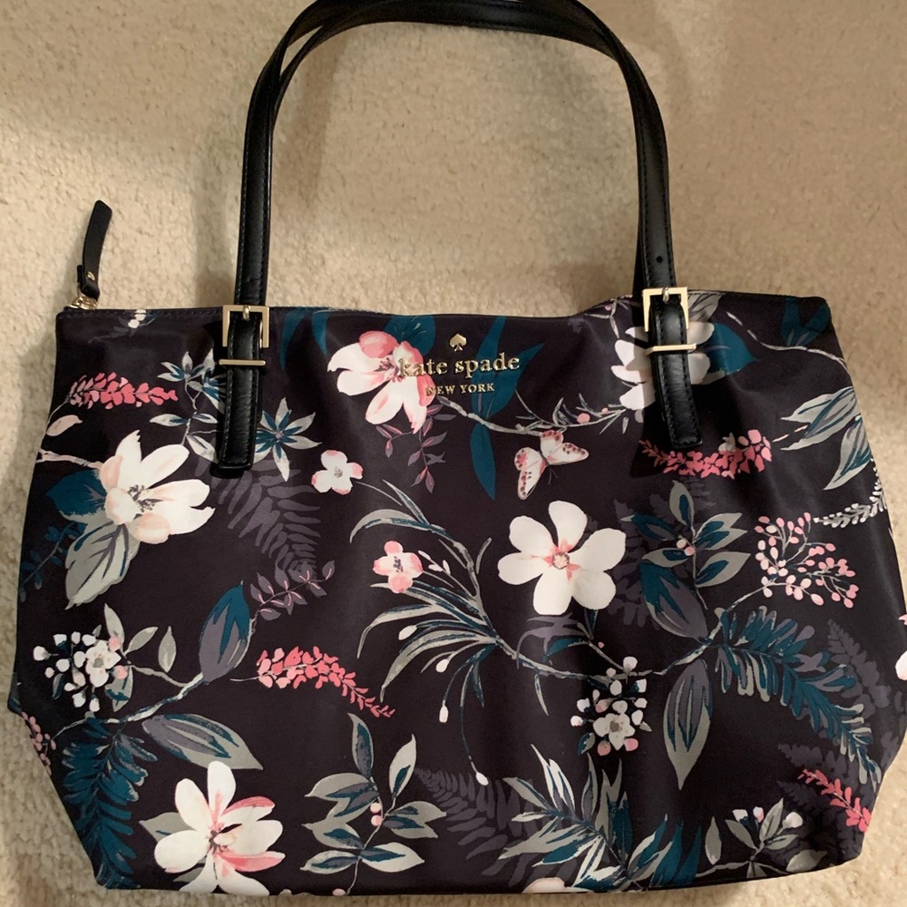 Kate Spade Black and Floral Handbag